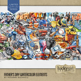 Father's Day Watercolor Elements