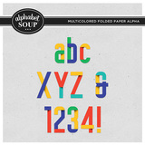 Multicolored Folded Paper Alpha