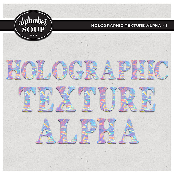 Holographic Texture Alpha Bundle Digital Art - Digital Scrapbooking Kits