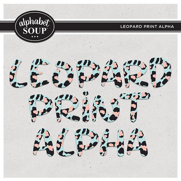 Leopard Print Alpha Digital Art - Digital Scrapbooking Kits