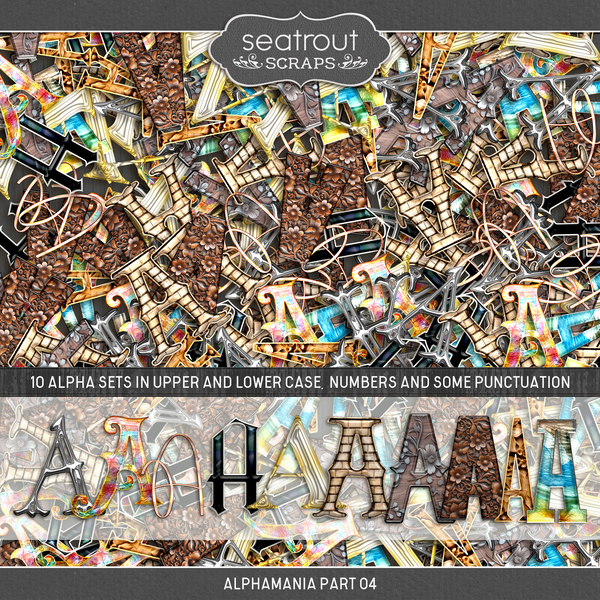 AlphaMania Part 04 Digital Art - Digital Scrapbooking Kits