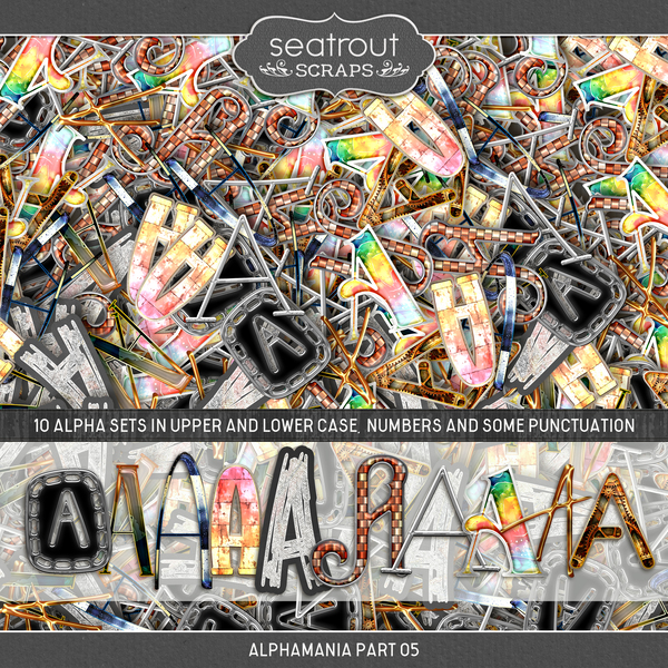 AlphaMania Part 05 Digital Art - Digital Scrapbooking Kits