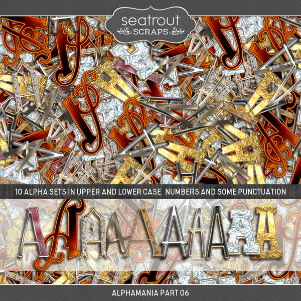 AlphaMania Part 06 Digital Art - Digital Scrapbooking Kits