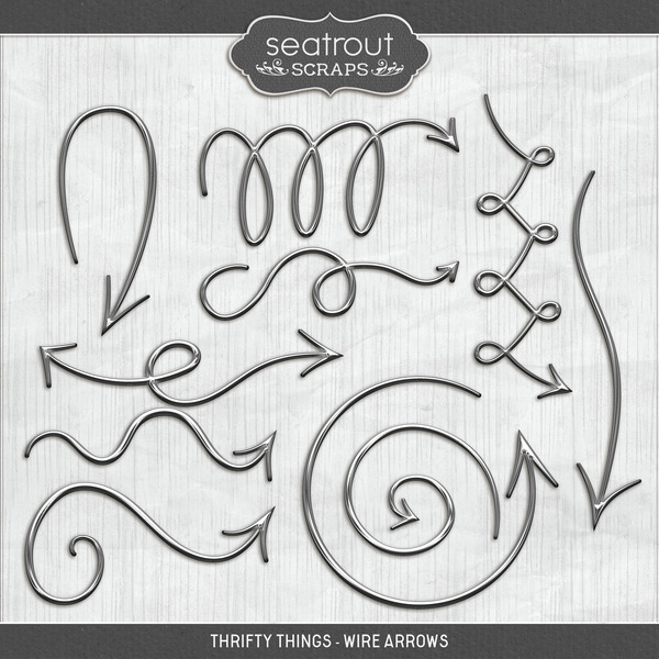 Thrifty Things - Wire Arrows Digital Art - Digital Scrapbooking Kits