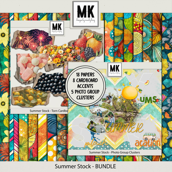 Summer Stock - BUNDLE Digital Art - Digital Scrapbooking Kits