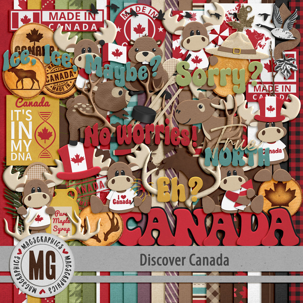 Discover Canada Kit Digital Art - Digital Scrapbooking Kits