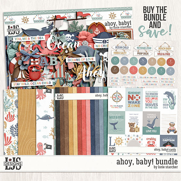 Ahoy, Baby! Bundle Digital Art - Digital Scrapbooking Kits