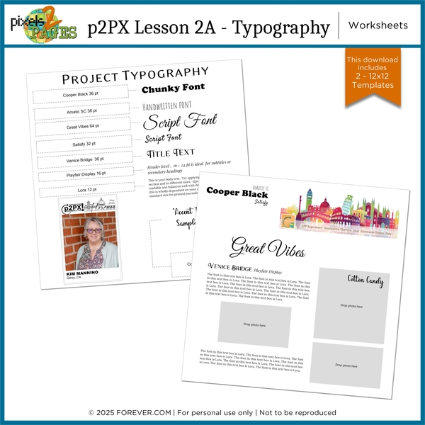 p2PX Lesson 2A Typography Worksheet (Zipped Folder)