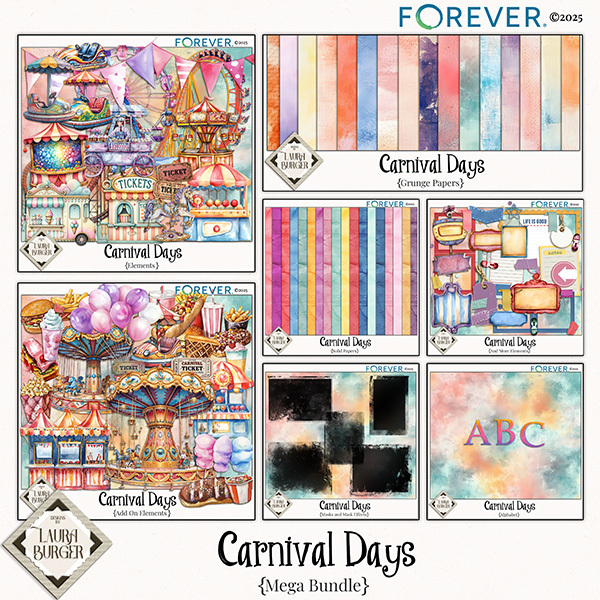 Carnival Days Mega Bundle Digital Art - Digital Scrapbooking Kits
