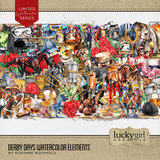 Derby Days Watercolor Elements