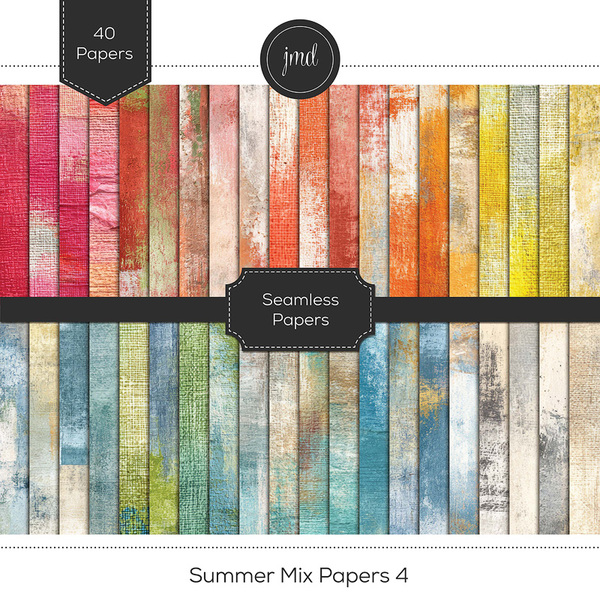 Summer Mix Papers 4 Digital Art - Digital Scrapbooking Kits