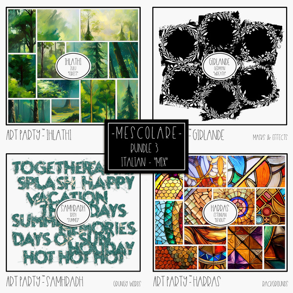 MESCOLARE - Bundle 3 Digital Art - Digital Scrapbooking Kits