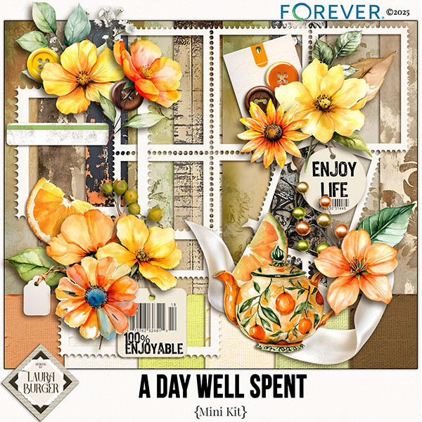 A Day Well Spent Scrap Kit Digital Art - Digital Scrapbooking Kits