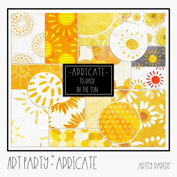 Apricate Artsy Papers Digital Art - Digital Scrapbooking Kits