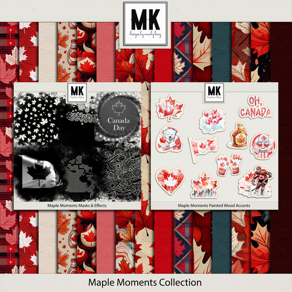 Maple Moments Collection Digital Art - Digital Scrapbooking Kits