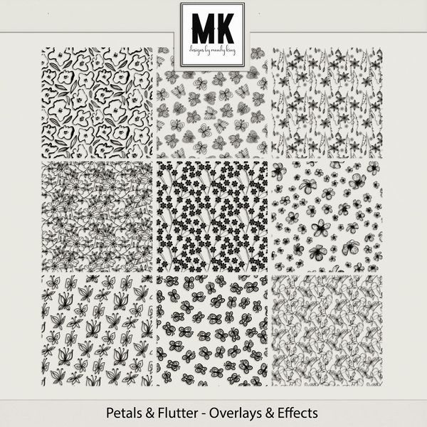 Petals & Flutter Overlays & Effects Digital Art - Digital Scrapbooking Kits