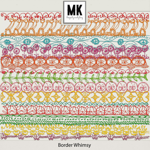 Border Whimsy Digital Art - Digital Scrapbooking Kits