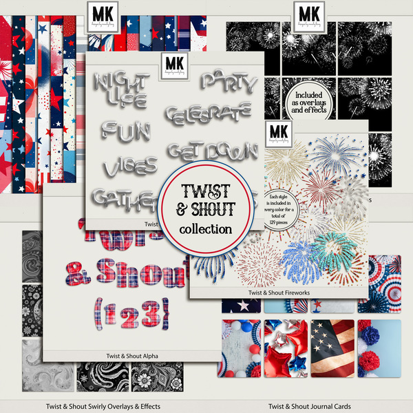 Twist & Shout Collection Digital Art - Digital Scrapbooking Kits