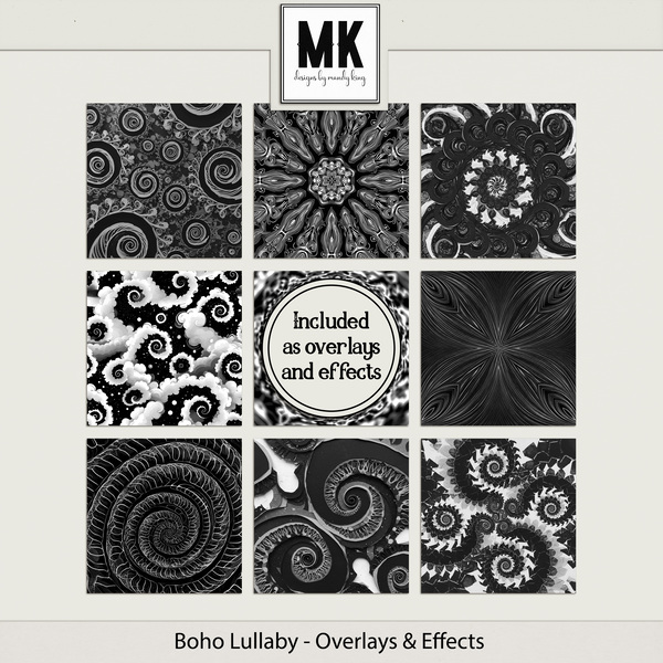Boho Lullaby - Overlays & Effects Digital Art - Digital Scrapbooking Kits