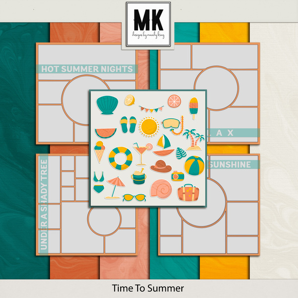 Time To Summer Mini Bundle Digital Art - Digital Scrapbooking Kits