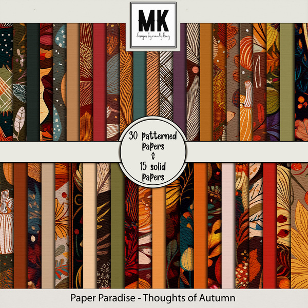 Paper Paradise - Thoughts of Autumn Digital Art - Digital Scrapbooking Kits