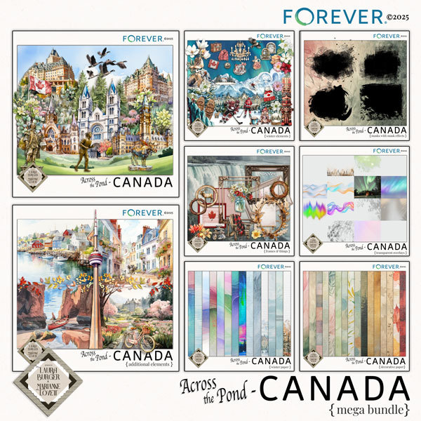 Across The Pond - Canada Bundle Digital Art - Digital Scrapbooking Kits