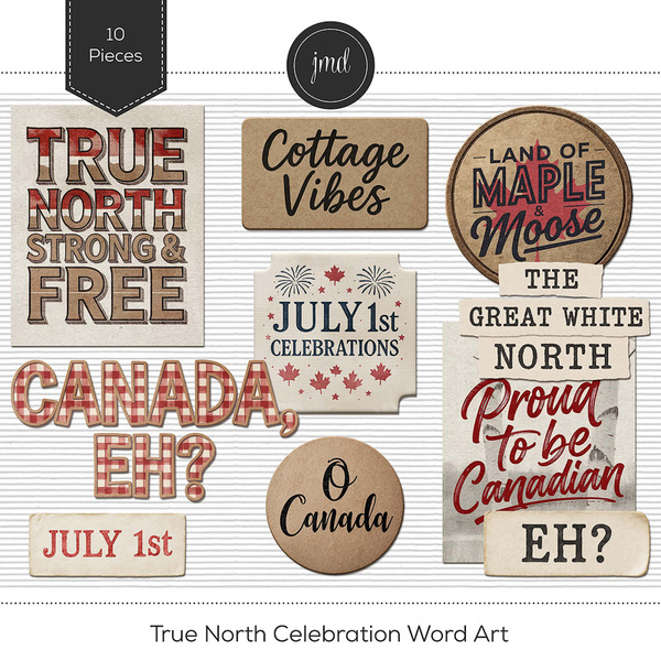 True North Celebration Word Art Digital Art - Digital Scrapbooking Kits