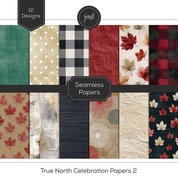 True North Celebration Papers 2 Digital Art - Digital Scrapbooking Kits