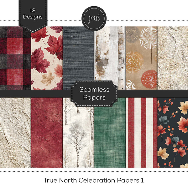 True North Celebration Papers 1 Digital Art - Digital Scrapbooking Kits