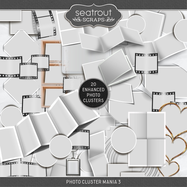 Photo Cluster Mania 3 Digital Art - Digital Scrapbooking Kits