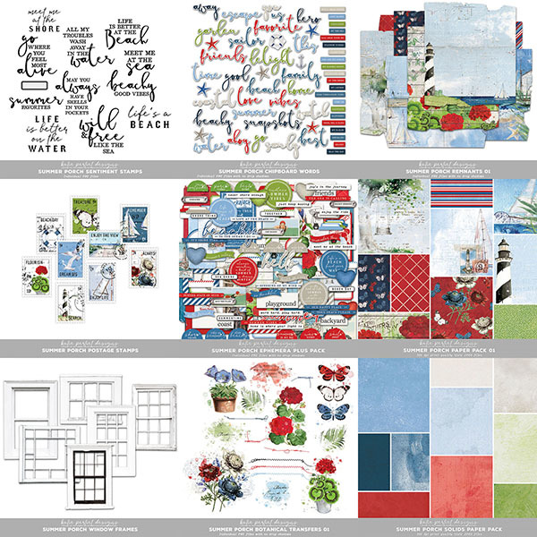 Summer Porch Scrapbook Bundle 01 Digital Art - Digital Scrapbooking Kits