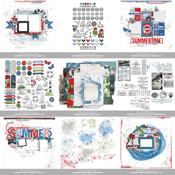 Summer Porch Scrapbook Bundle 03 Digital Art - Digital Scrapbooking Kits