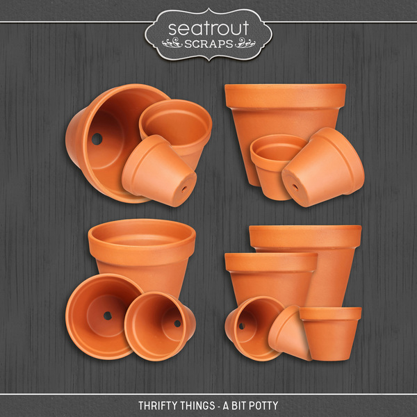 Thrifty Things - A Bit Potty Digital Art - Digital Scrapbooking Kits