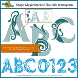 Shape Magic Stacked Flourish Monograms