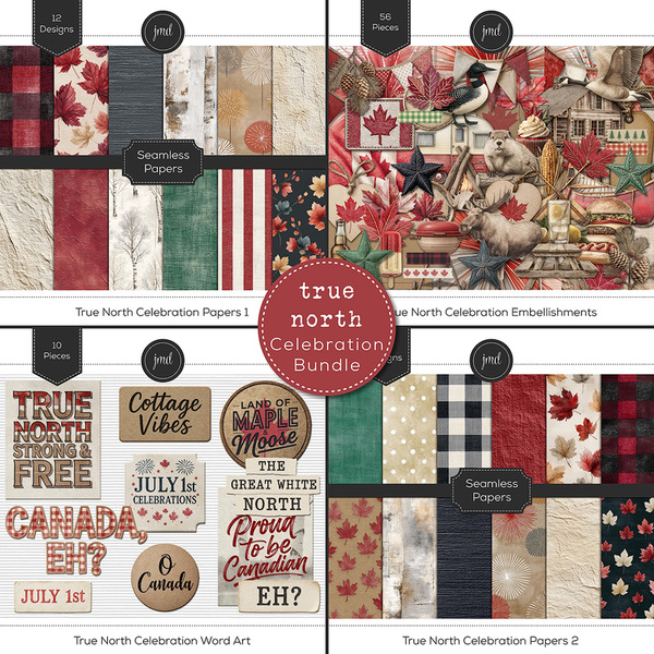 True North Celebration Bundle Digital Art - Digital Scrapbooking Kits