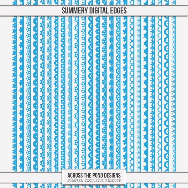 Summery Digital Edges Digital Art - Digital Scrapbooking Kits