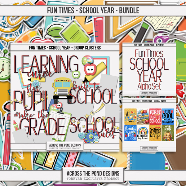 Fun Times - School Year Bundle Digital Art - Digital Scrapbooking Kits
