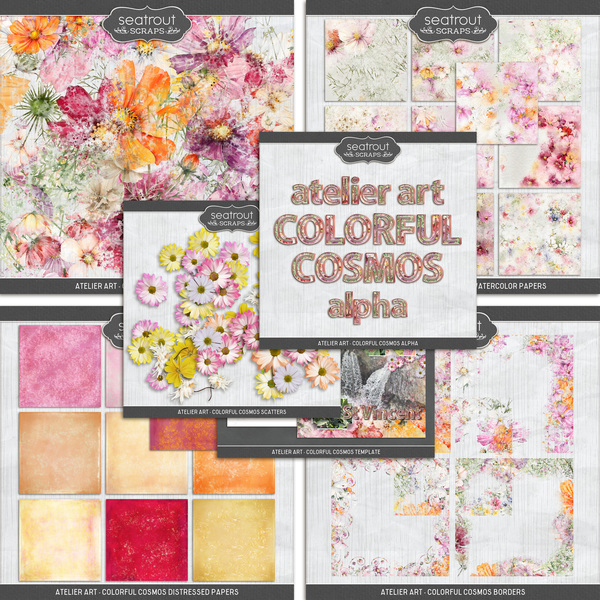 Atelier Art - Colorful Cosmos - Bundle Digital Art - Digital Scrapbooking Kits