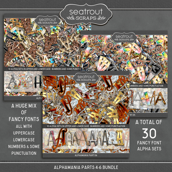 AlphaMania Parts 4-6  Digital Art - Digital Scrapbooking Kits