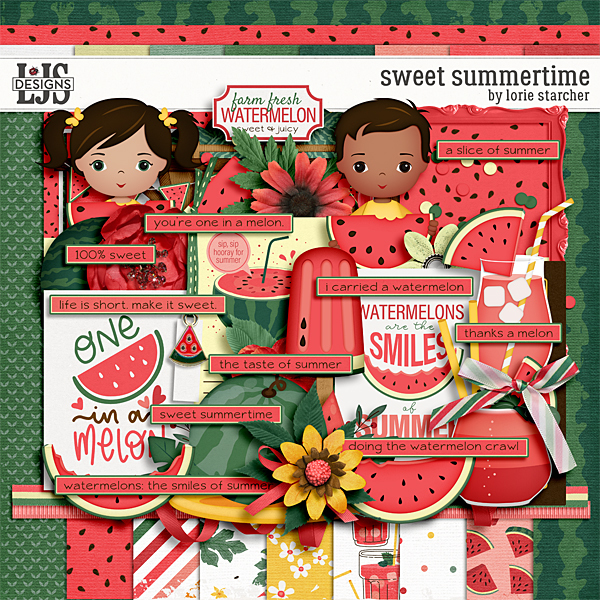 Sweet Summertime Digital Art - Digital Scrapbooking Kits