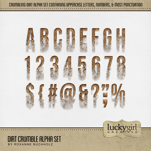 Dirt Crumble Alpha Set Digital Art - Digital Scrapbooking Kits