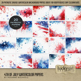 4th of July Watercolor Papers