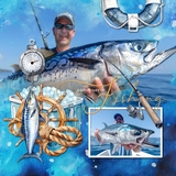 Deep Sea Fishing Watercolor Elements