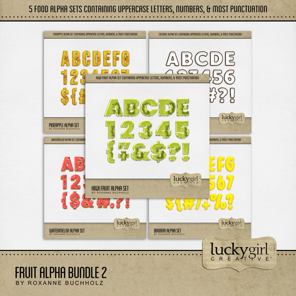 Fruit Alpha Bundle 2 Digital Art - Digital Scrapbooking Kits