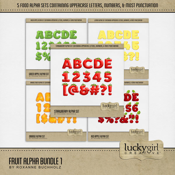 Fruit Alpha Bundle 1 Digital Art - Digital Scrapbooking Kits