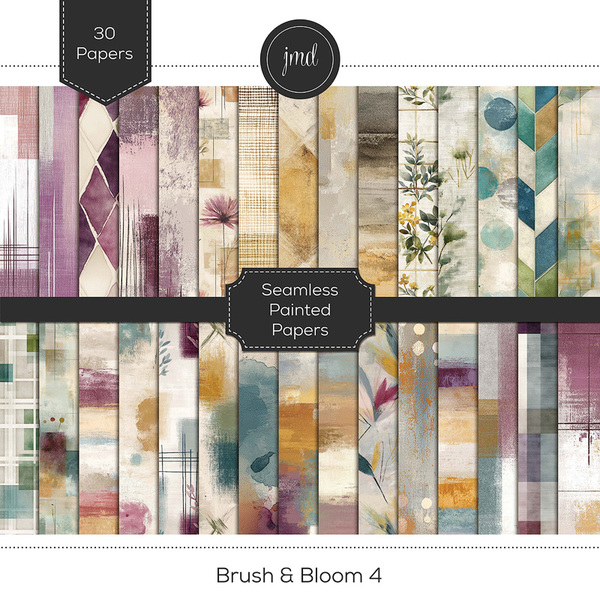 Brush & Bloom 4 Digital Art - Digital Scrapbooking Kits