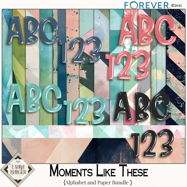 Moments Like These Alpha & Paper Bundle Digital Art - Digital Scrapbooking Kits