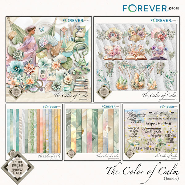 The Color of Calm Bundle Digital Art - Digital Scrapbooking Kits