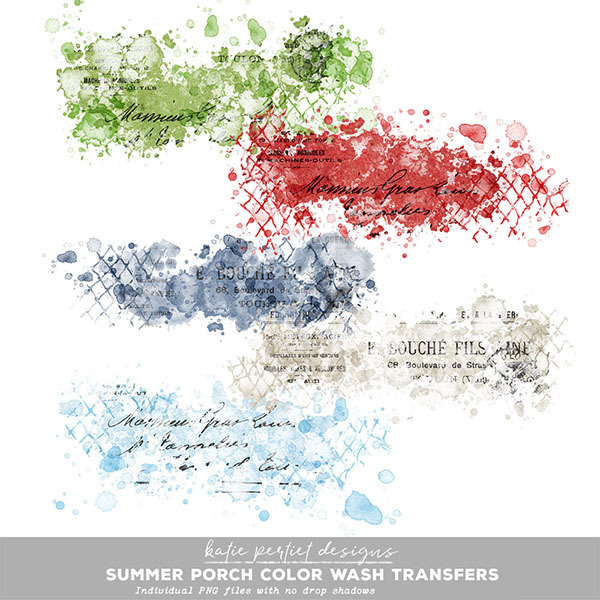 Summer Porch Color Wash Transfers Digital Art - Digital Scrapbooking Kits