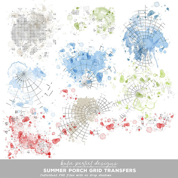 Summer Porch Grid Transfers Digital Art - Digital Scrapbooking Kits